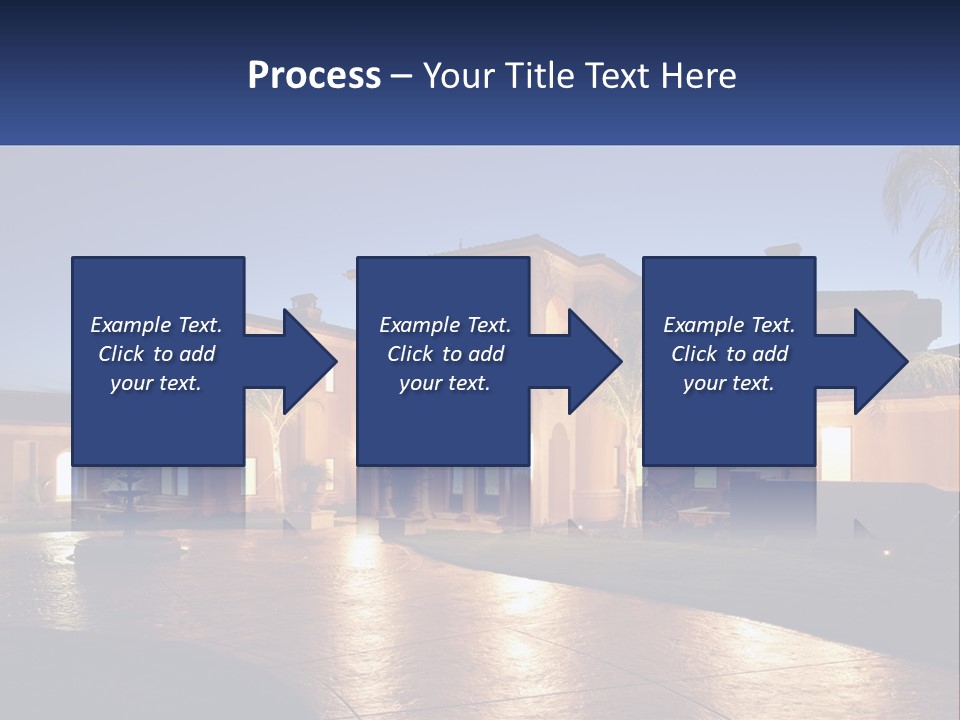 A Large House With A Fountain In Front Of It PowerPoint Template