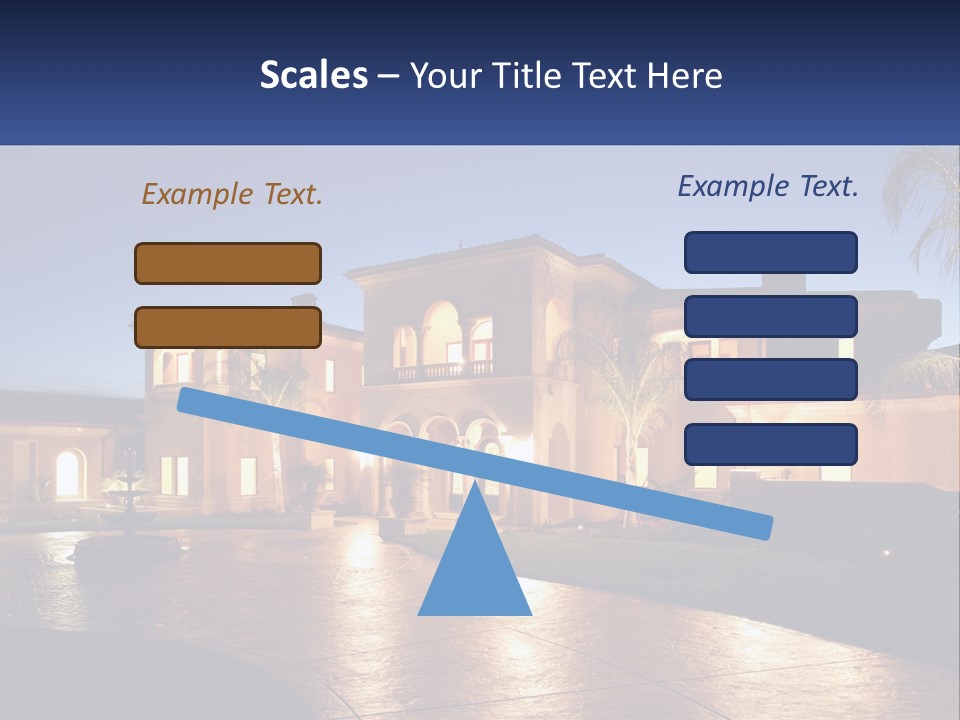 A Large House With A Fountain In Front Of It PowerPoint Template