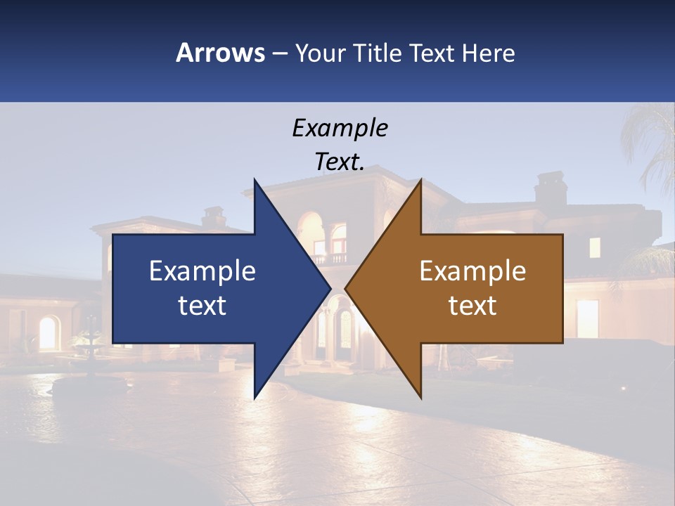 A Large House With A Fountain In Front Of It PowerPoint Template