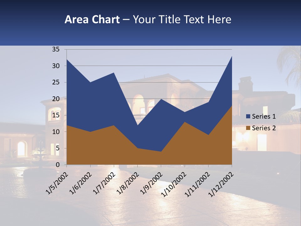 A Large House With A Fountain In Front Of It PowerPoint Template