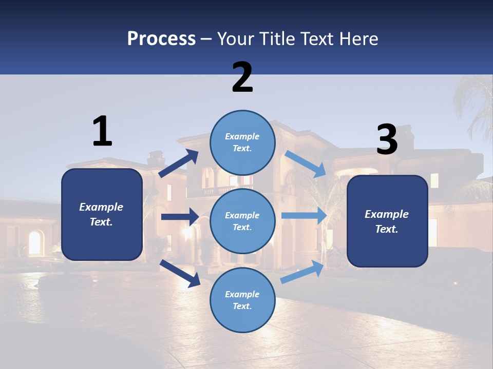 A Large House With A Fountain In Front Of It PowerPoint Template