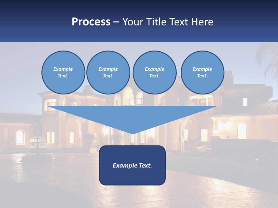 A Large House With A Fountain In Front Of It PowerPoint Template