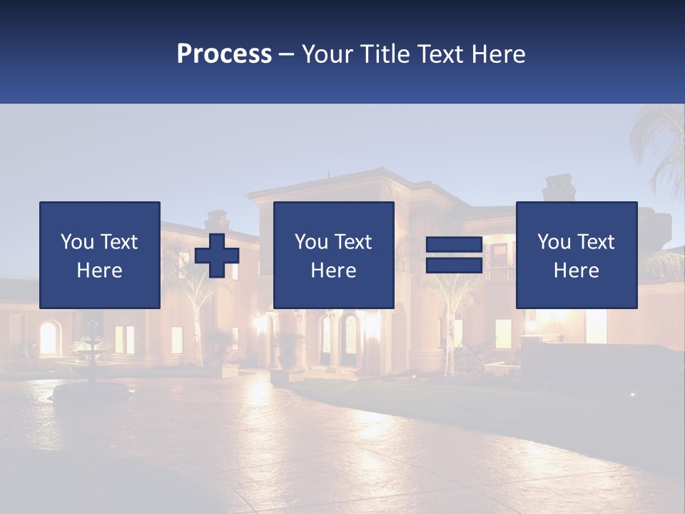 A Large House With A Fountain In Front Of It PowerPoint Template