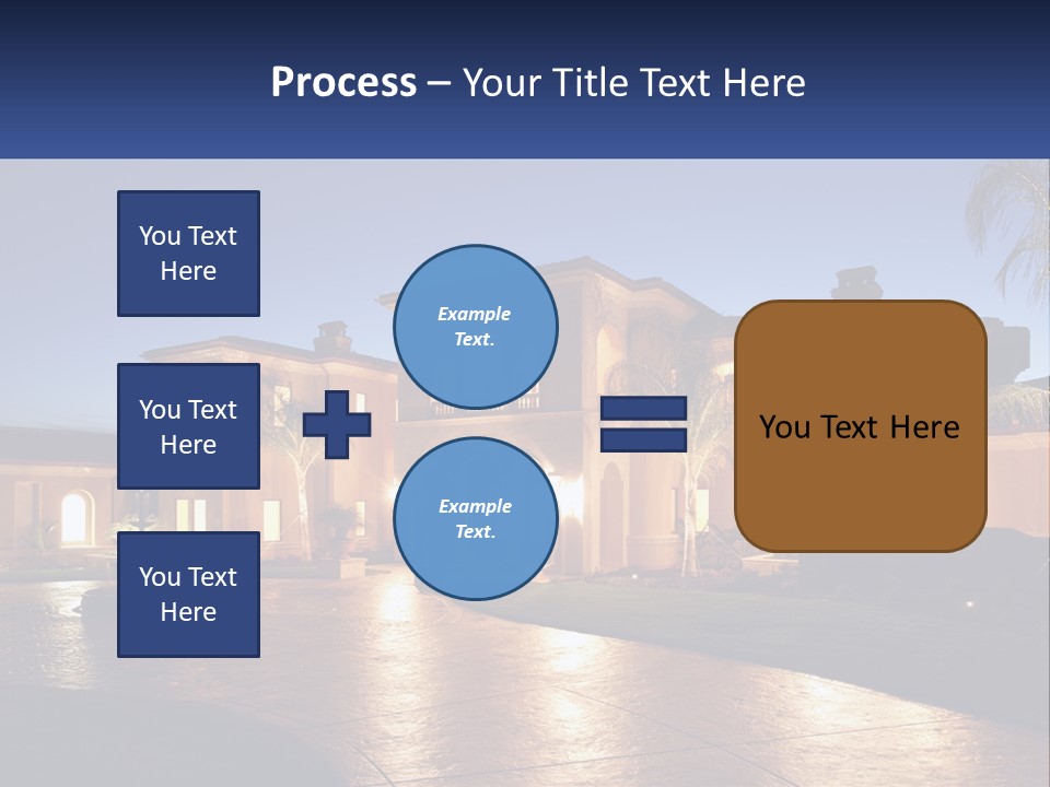 A Large House With A Fountain In Front Of It PowerPoint Template