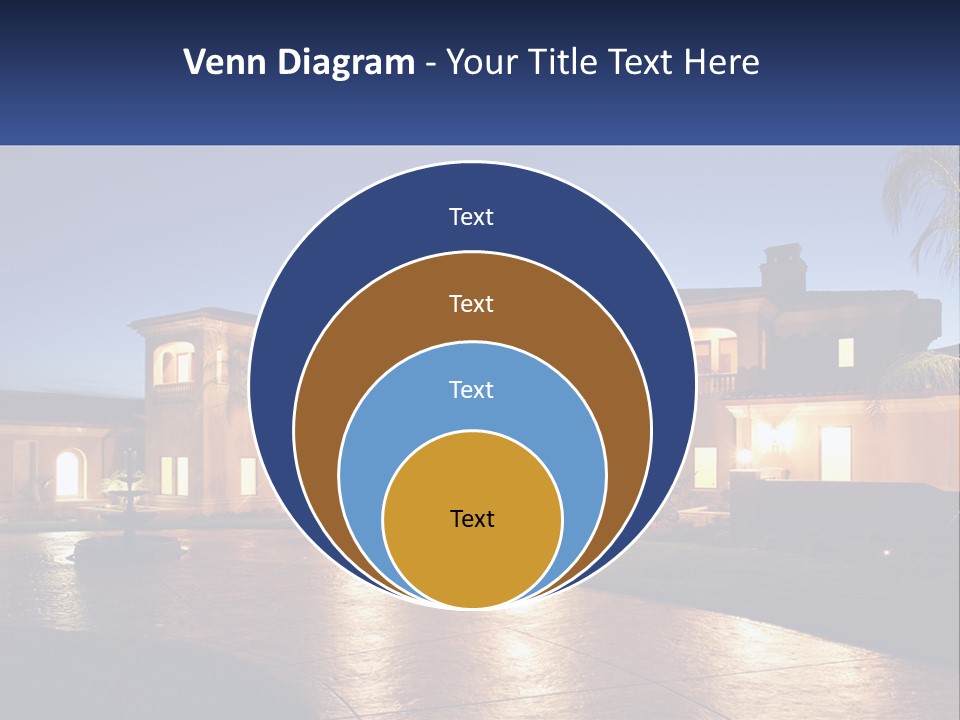 A Large House With A Fountain In Front Of It PowerPoint Template