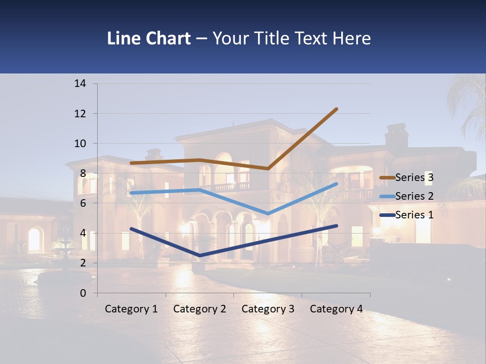 A Large House With A Fountain In Front Of It PowerPoint Template