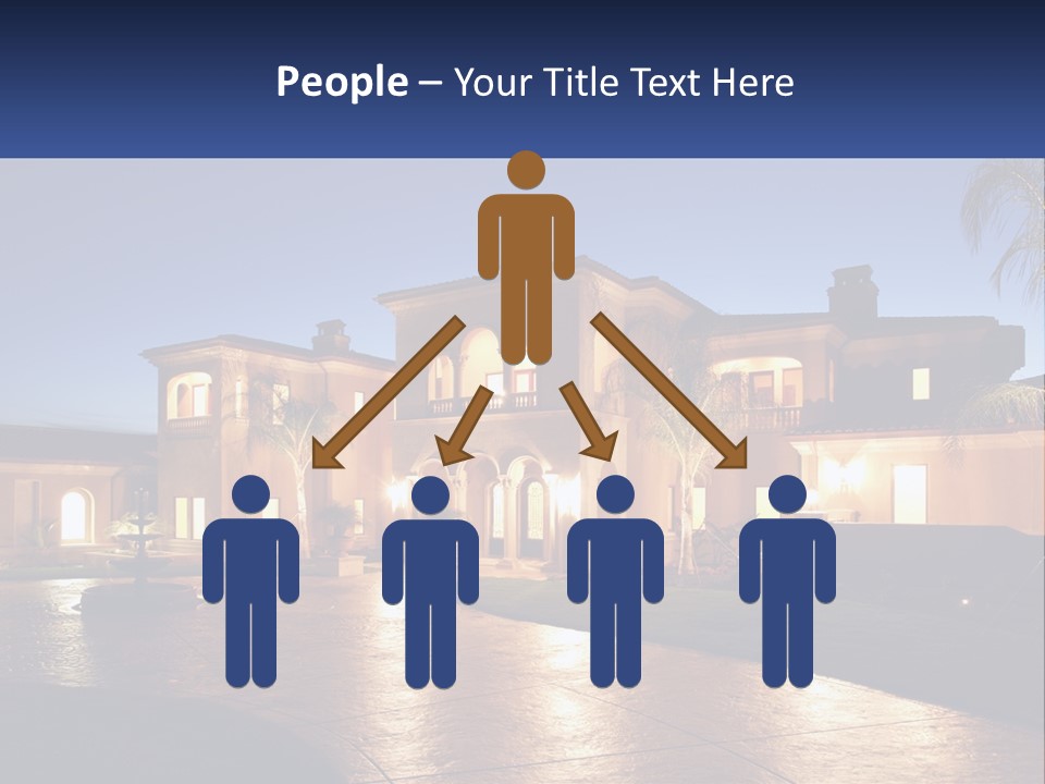 A Large House With A Fountain In Front Of It PowerPoint Template