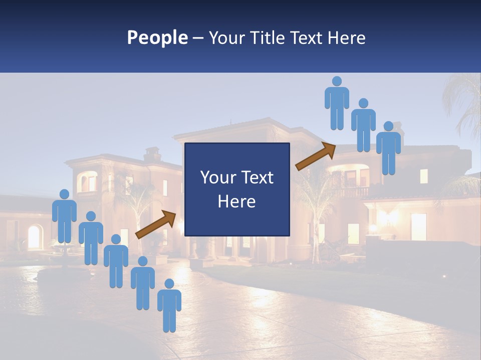 A Large House With A Fountain In Front Of It PowerPoint Template