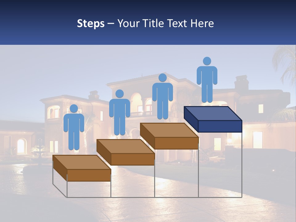 A Large House With A Fountain In Front Of It PowerPoint Template