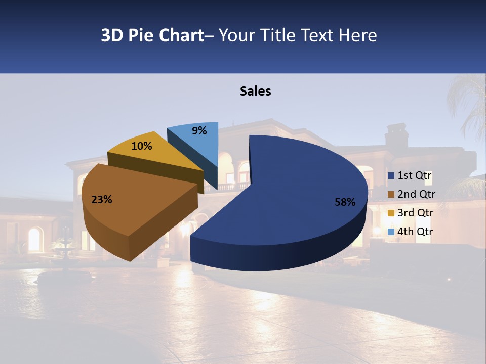 A Large House With A Fountain In Front Of It PowerPoint Template