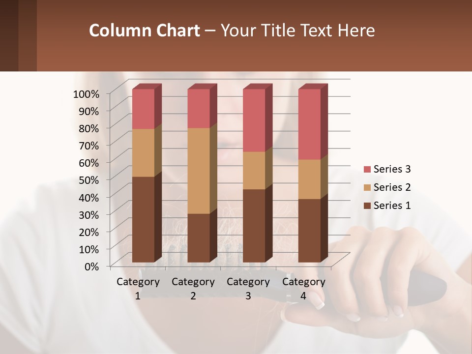 A Woman Brushes Her Hair With A Brush PowerPoint Template