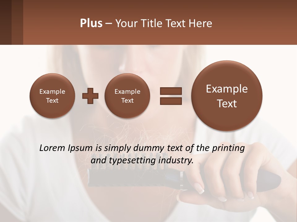 A Woman Brushes Her Hair With A Brush PowerPoint Template