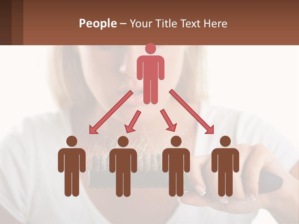 A Woman Brushes Her Hair With A Brush PowerPoint Template