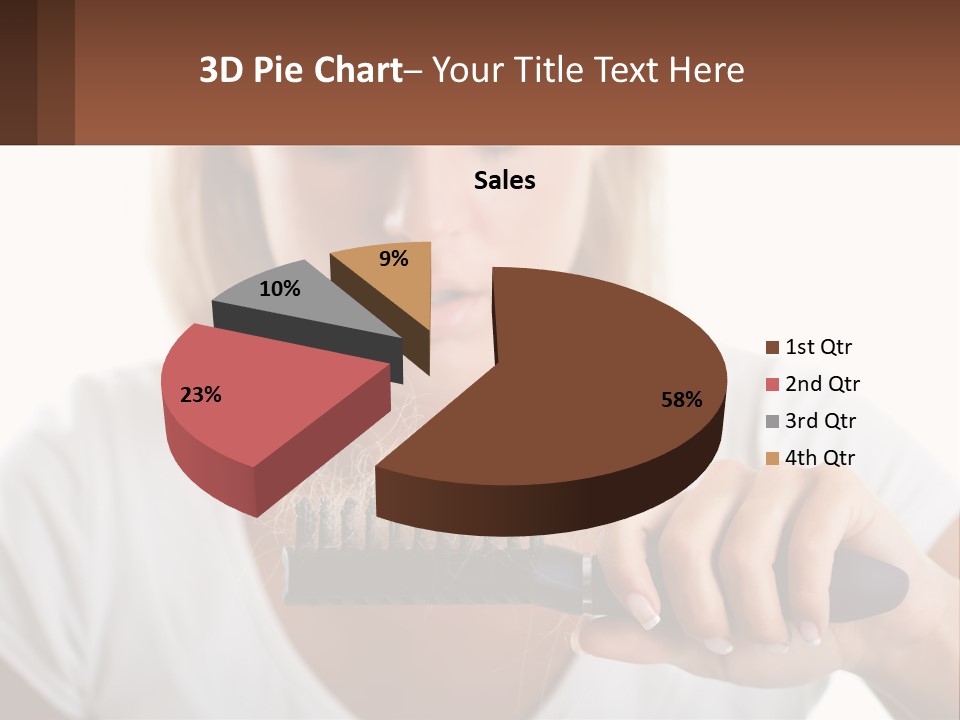 A Woman Brushes Her Hair With A Brush PowerPoint Template