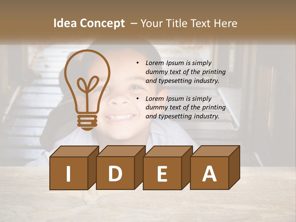 A Young Boy Is Smiling For The Camera PowerPoint Template