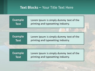 A Large Castle Sitting On Top Of A Lush Green Hillside PowerPoint Template