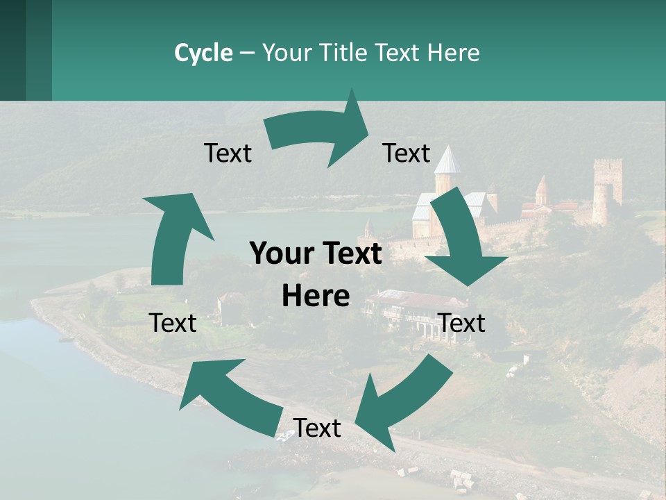 A Large Castle Sitting On Top Of A Lush Green Hillside PowerPoint Template