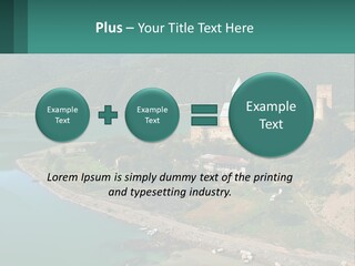 A Large Castle Sitting On Top Of A Lush Green Hillside PowerPoint Template