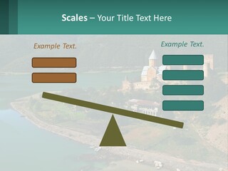 A Large Castle Sitting On Top Of A Lush Green Hillside PowerPoint Template