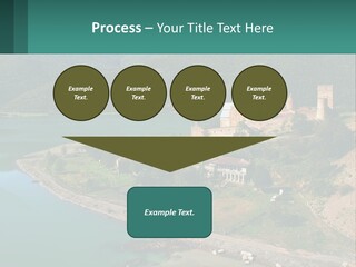 A Large Castle Sitting On Top Of A Lush Green Hillside PowerPoint Template