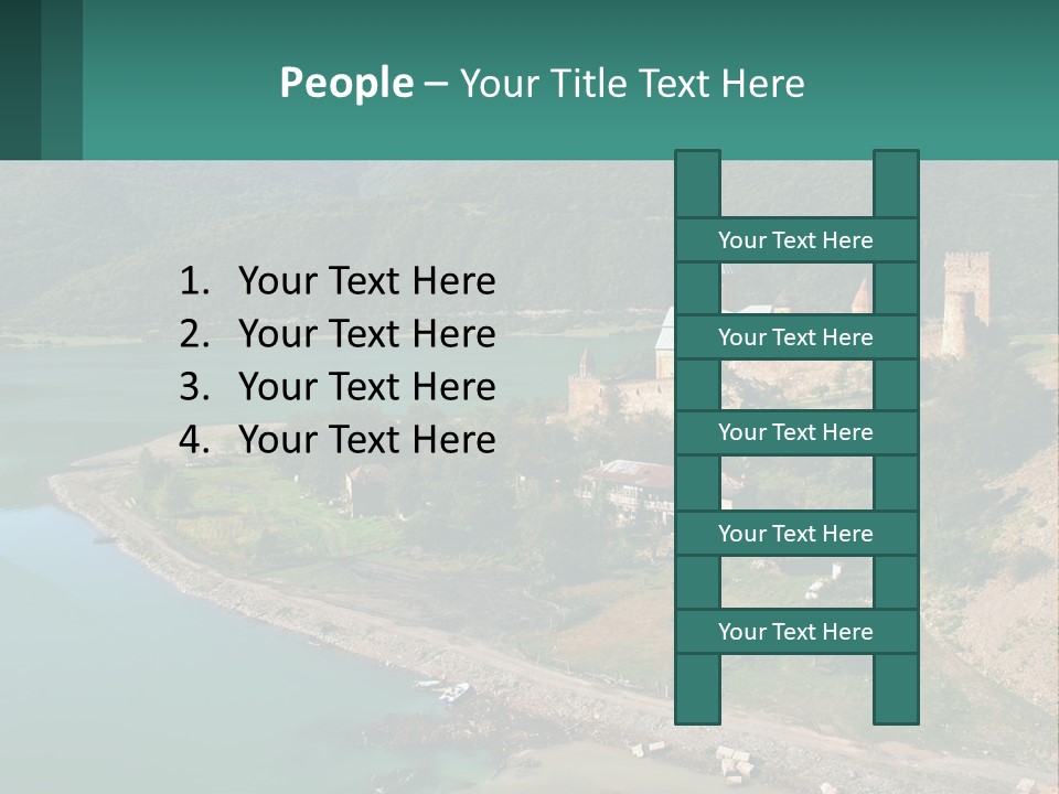 A Large Castle Sitting On Top Of A Lush Green Hillside PowerPoint Template