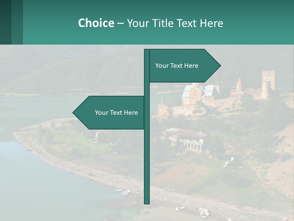 A Large Castle Sitting On Top Of A Lush Green Hillside PowerPoint Template