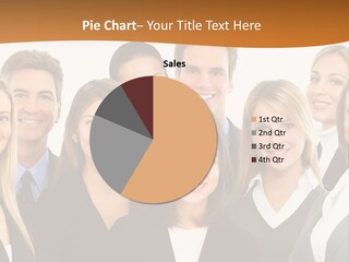 A Group Of Business People Standing In A Row PowerPoint Template