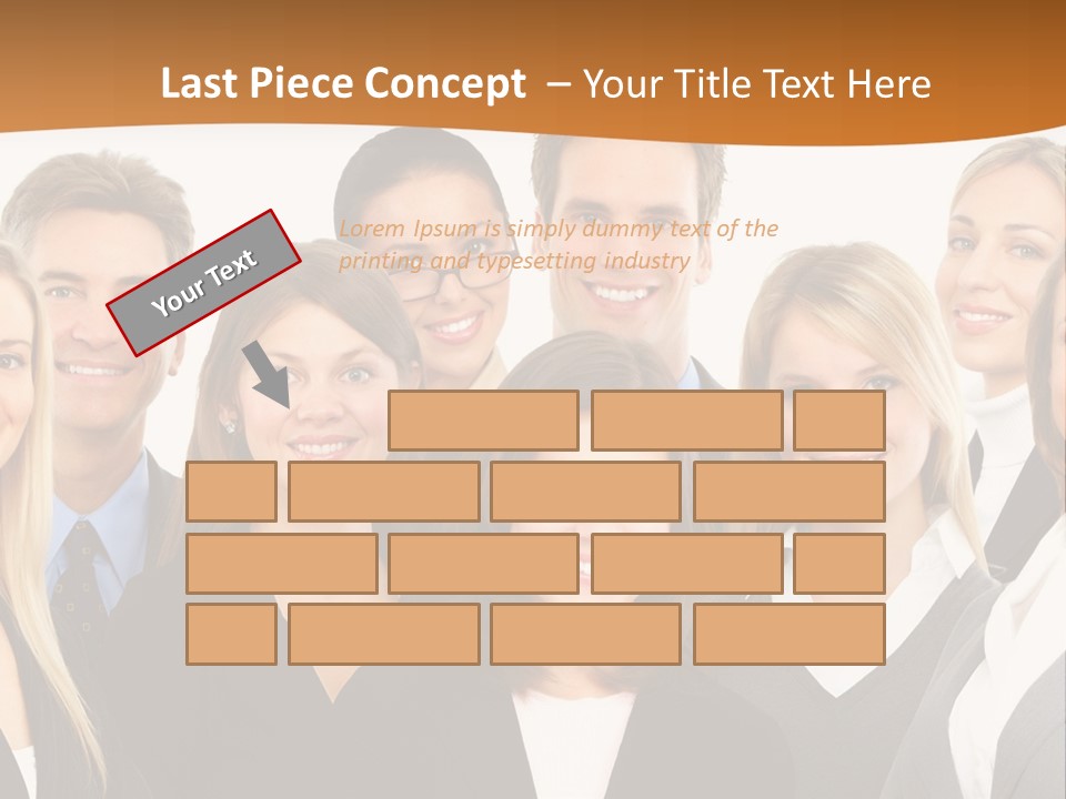 A Group Of Business People Standing In A Row PowerPoint Template