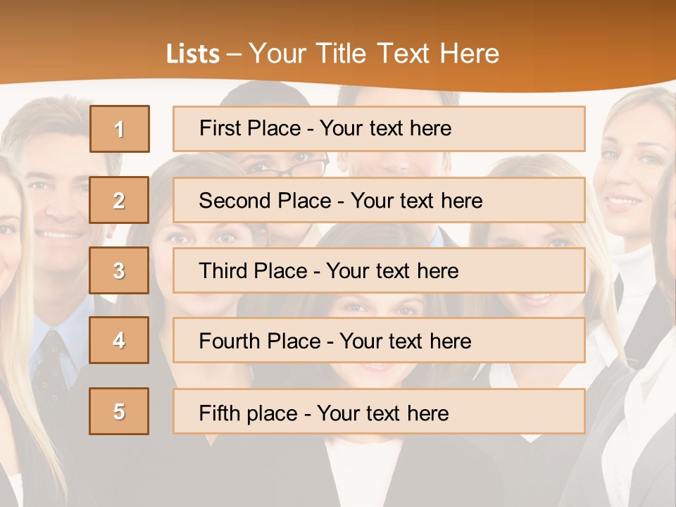 A Group Of Business People Standing In A Row PowerPoint Template