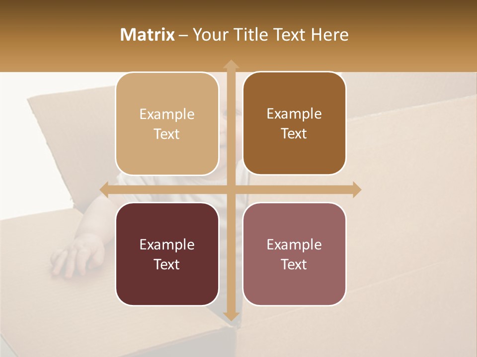 A Baby Sitting In A Cardboard Box With A Smile On His Face PowerPoint Template