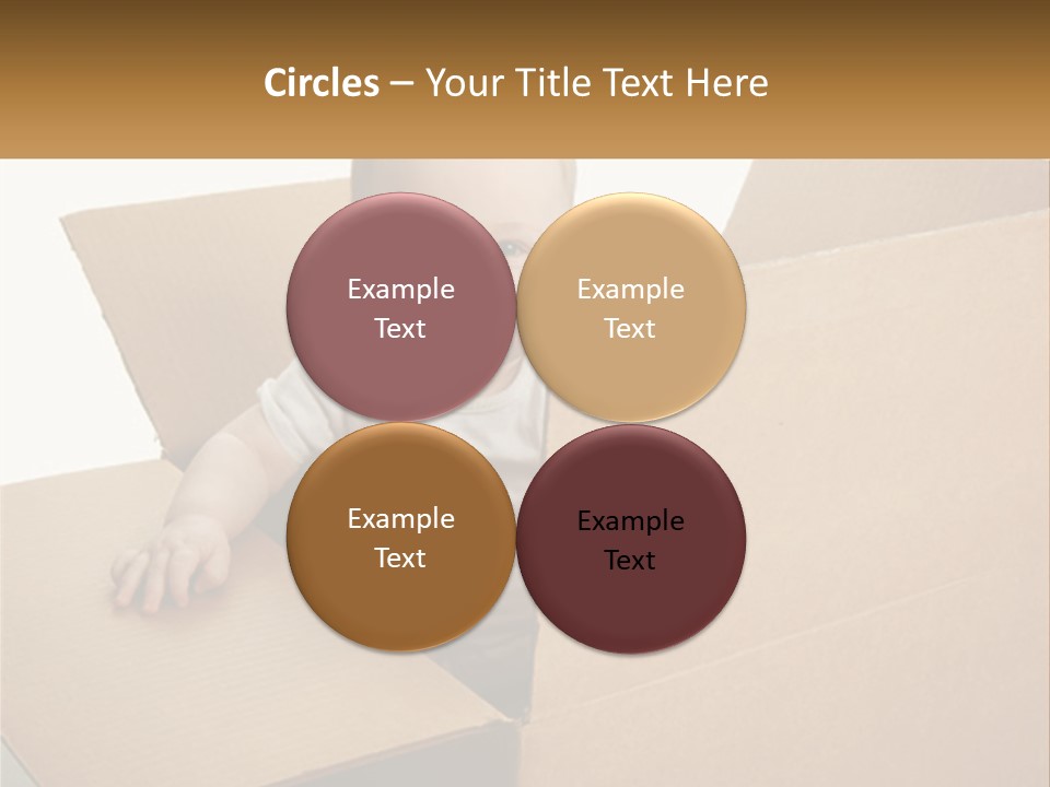 A Baby Sitting In A Cardboard Box With A Smile On His Face PowerPoint Template