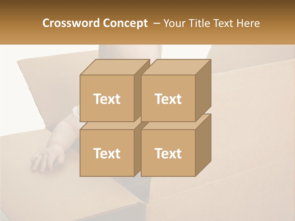 A Baby Sitting In A Cardboard Box With A Smile On His Face PowerPoint Template