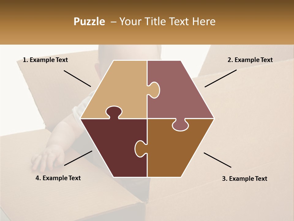 A Baby Sitting In A Cardboard Box With A Smile On His Face PowerPoint Template
