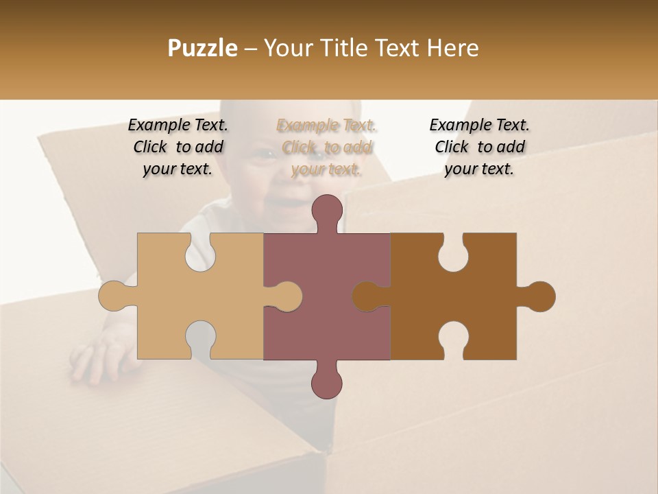 A Baby Sitting In A Cardboard Box With A Smile On His Face PowerPoint Template