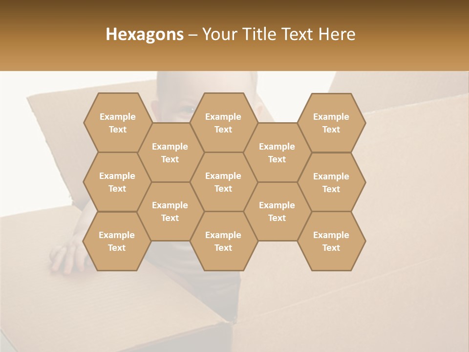 A Baby Sitting In A Cardboard Box With A Smile On His Face PowerPoint Template