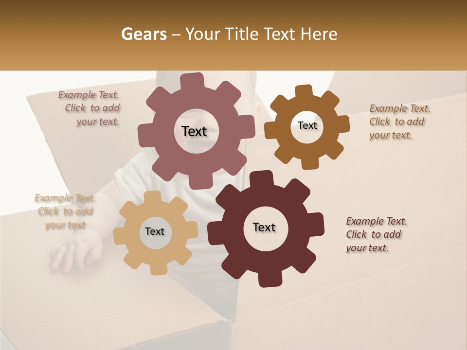 A Baby Sitting In A Cardboard Box With A Smile On His Face PowerPoint Template