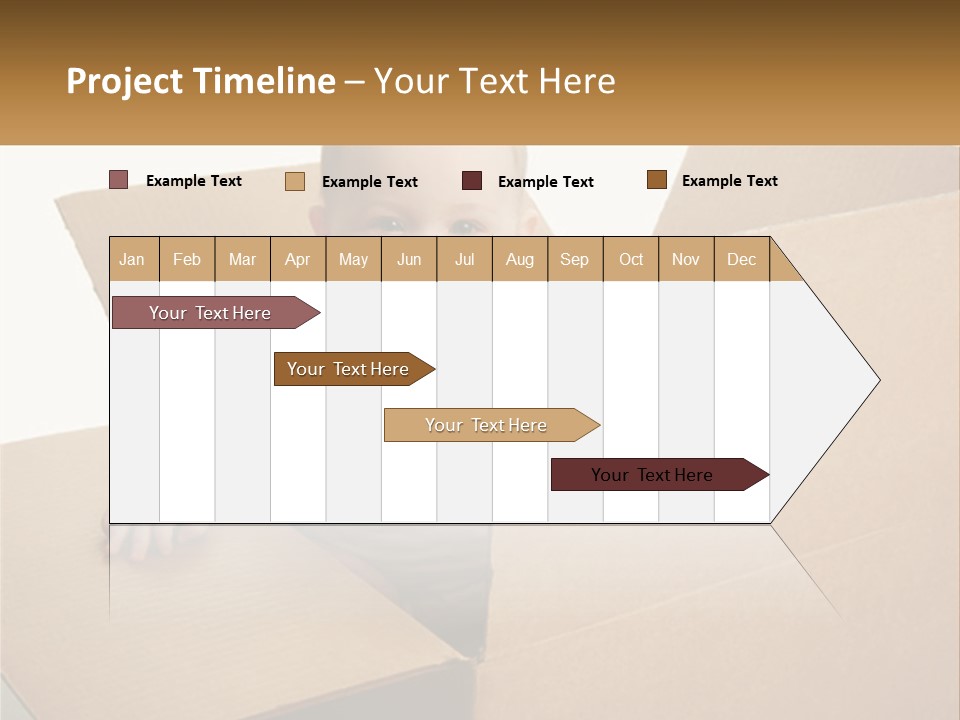 A Baby Sitting In A Cardboard Box With A Smile On His Face PowerPoint Template