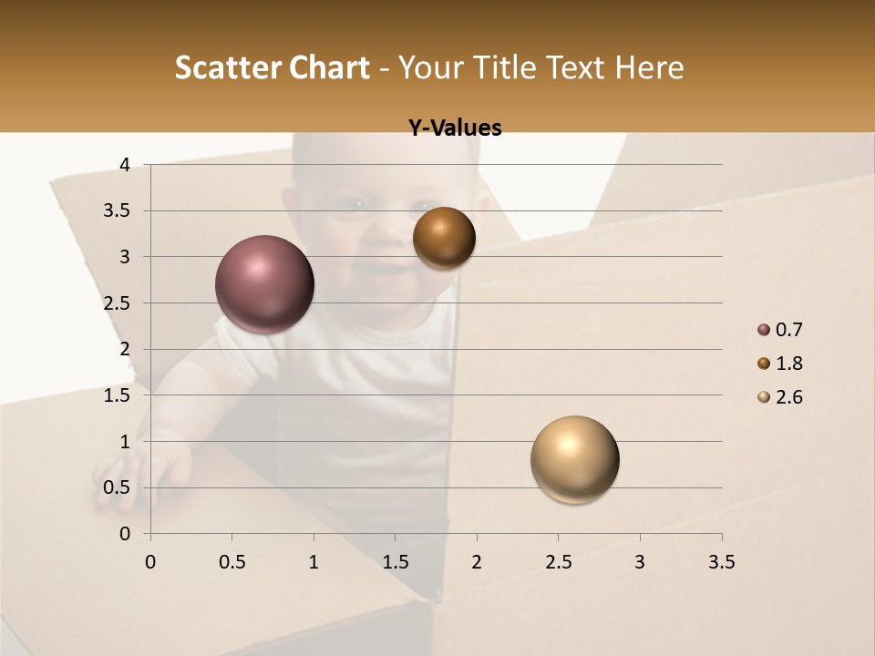 A Baby Sitting In A Cardboard Box With A Smile On His Face PowerPoint Template