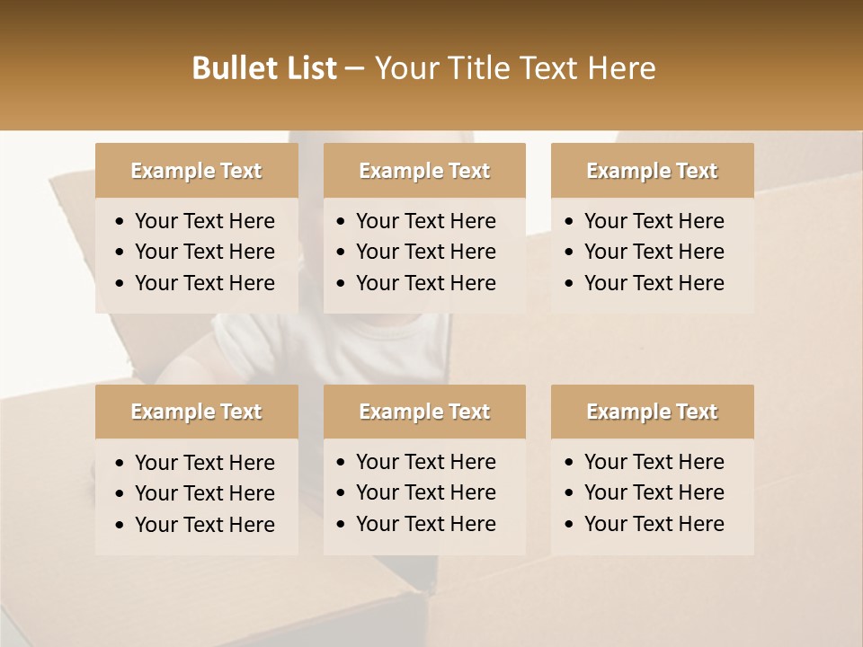 A Baby Sitting In A Cardboard Box With A Smile On His Face PowerPoint Template