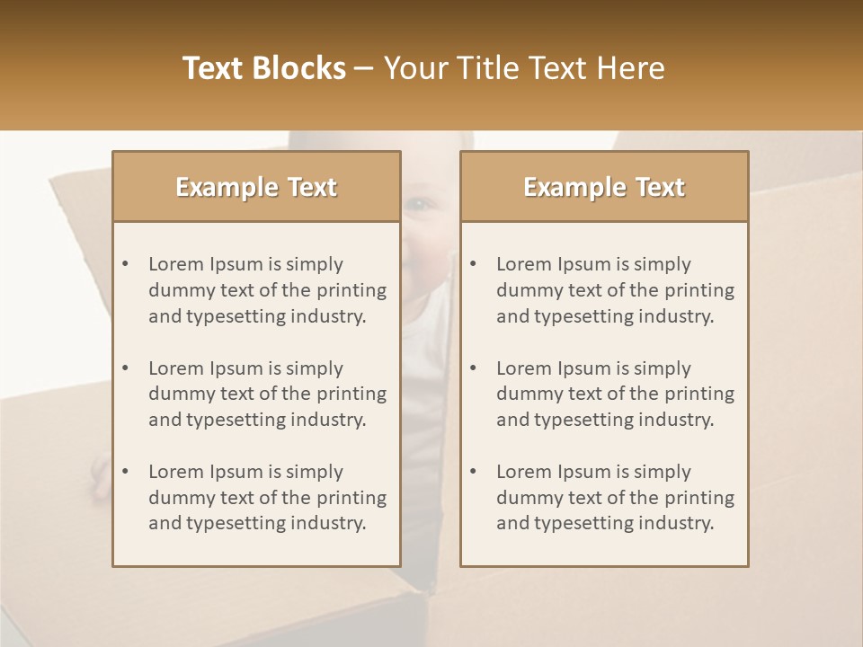 A Baby Sitting In A Cardboard Box With A Smile On His Face PowerPoint Template