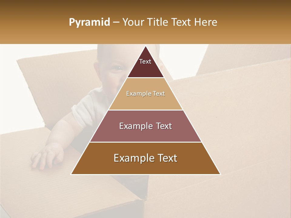 A Baby Sitting In A Cardboard Box With A Smile On His Face PowerPoint Template