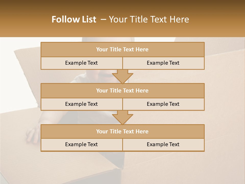 A Baby Sitting In A Cardboard Box With A Smile On His Face PowerPoint Template