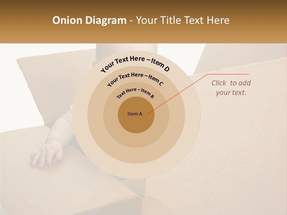 A Baby Sitting In A Cardboard Box With A Smile On His Face PowerPoint Template