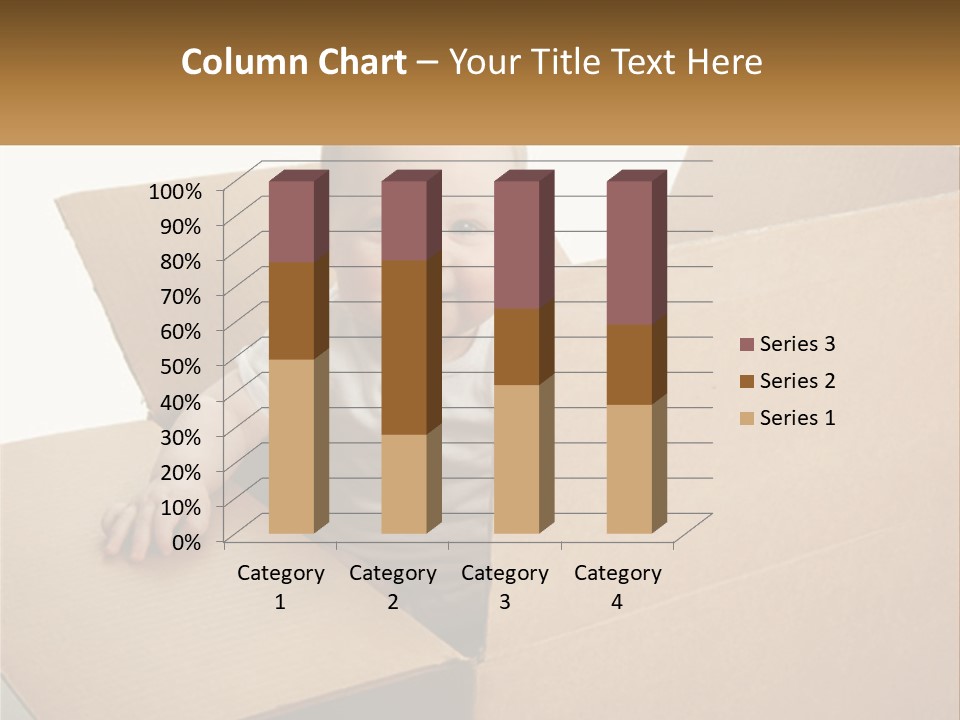 A Baby Sitting In A Cardboard Box With A Smile On His Face PowerPoint Template