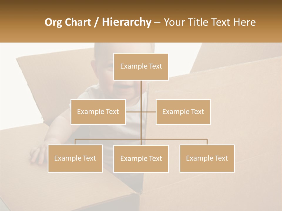 A Baby Sitting In A Cardboard Box With A Smile On His Face PowerPoint Template