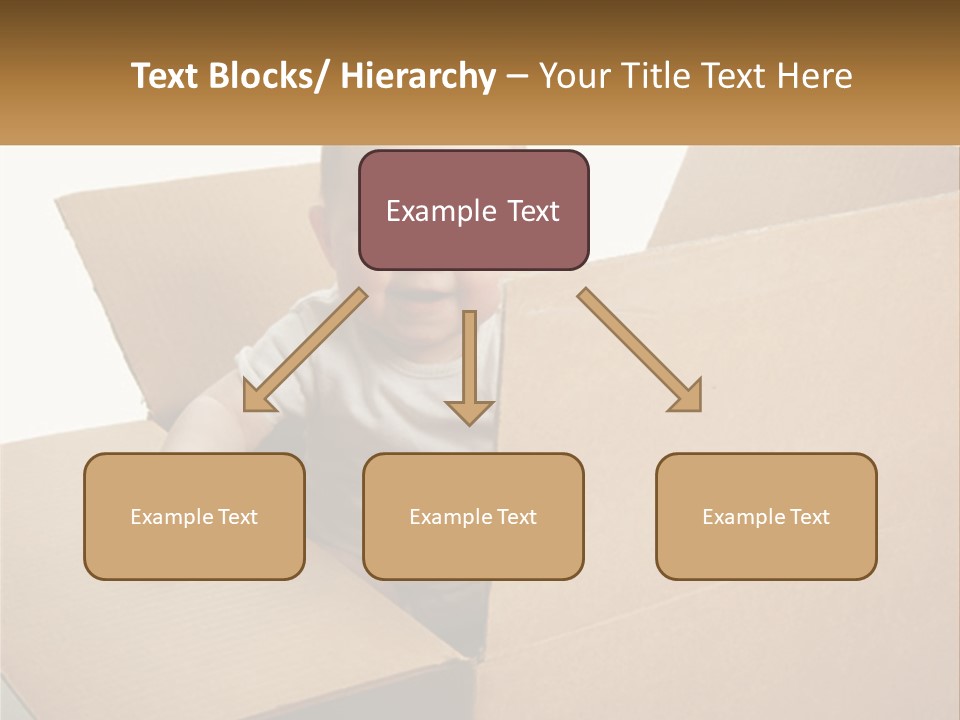 A Baby Sitting In A Cardboard Box With A Smile On His Face PowerPoint Template