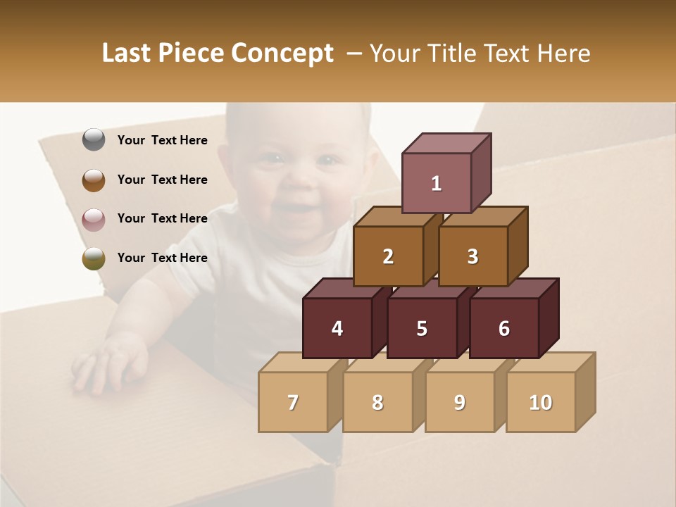 A Baby Sitting In A Cardboard Box With A Smile On His Face PowerPoint Template