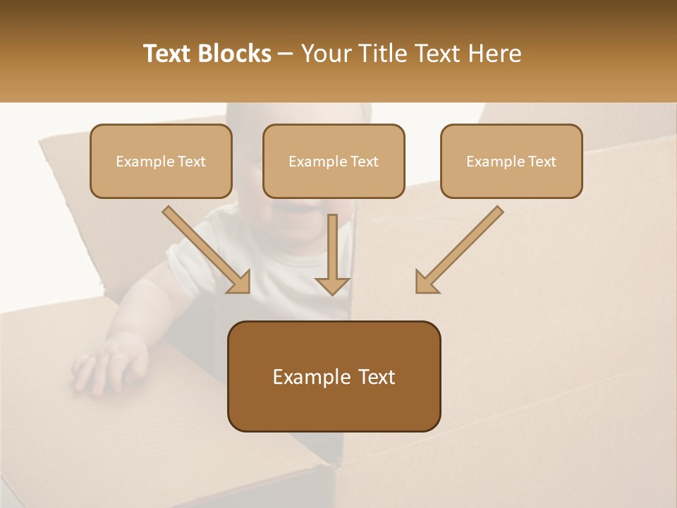 A Baby Sitting In A Cardboard Box With A Smile On His Face PowerPoint Template