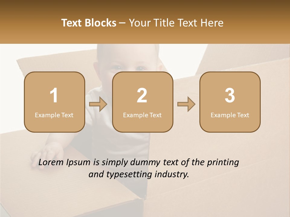 A Baby Sitting In A Cardboard Box With A Smile On His Face PowerPoint Template