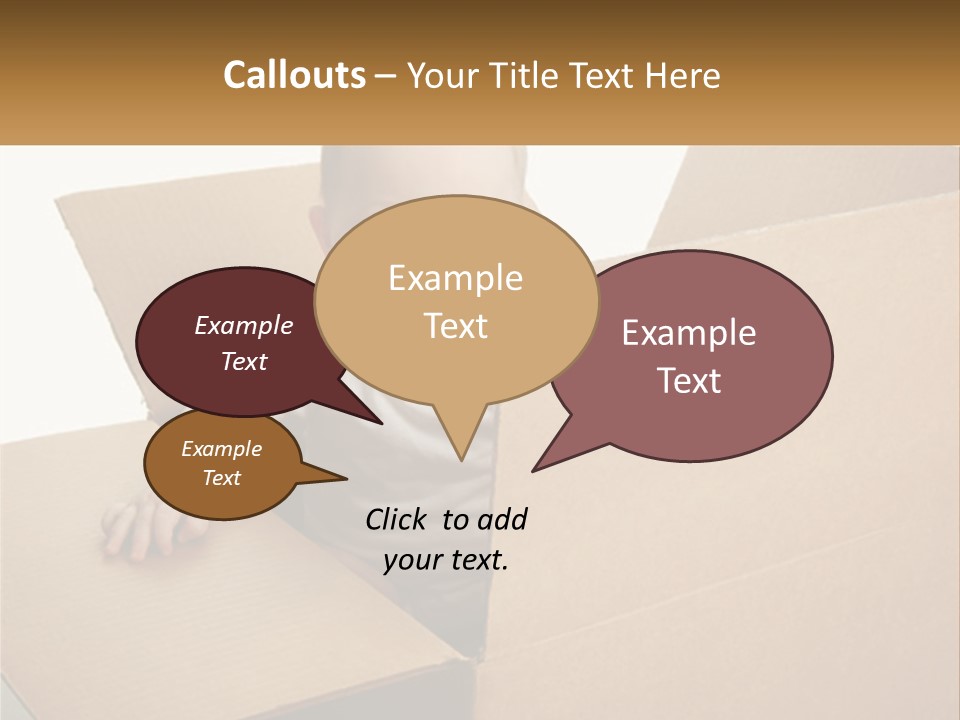 A Baby Sitting In A Cardboard Box With A Smile On His Face PowerPoint Template